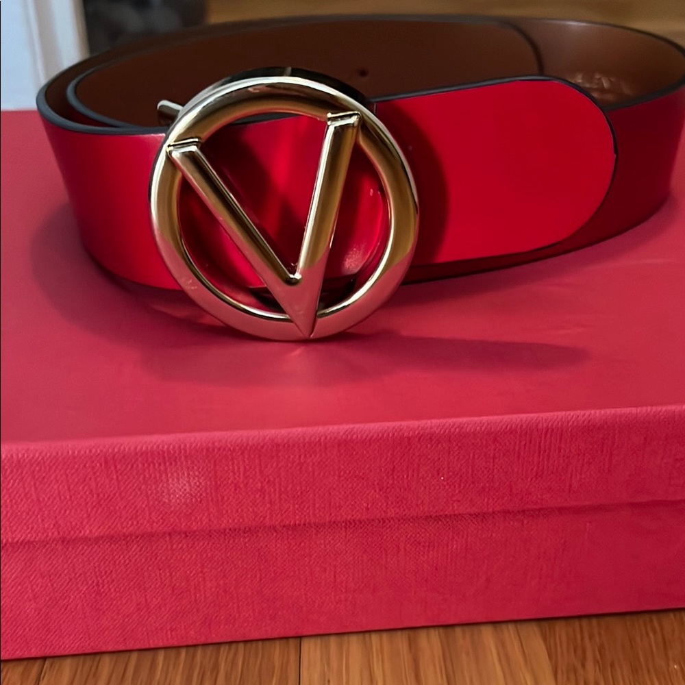 Red and gold Valentino Milano “V” Belt
